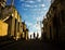 Boys flying selfmade kites in a street in santiago de cuba