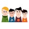 Boys friends profile cartoon