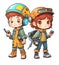 Boys and girls in cute Engineer outfits