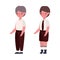 Boys kids cartoons with uniforms vector design