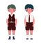 Boys kids cartoons with uniforms vector design
