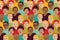 Boys kids guys group and crowd seamless pattern.