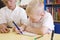 Boys learning numbers in primary class