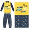 boys long t shirt long pant sports car print vector