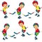 Boys play ice hockey collection