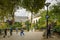 Boys play soccer in a Paris park