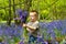 Boys playing in the bluebell woods