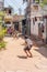 Boys playing cricket