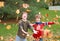 Boys Playing in the Leaves