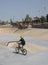 Boys ride bike at Skate Park Frisco Texas