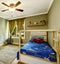 Boys room interior in olive tones