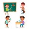 Boys Scientist Education And Research Set Vector