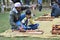 Boys spinning yarn at Kochrab Ashram, Ahmedabad