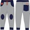 Boys sport joggers pants urban wear technical template