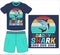 boys t shirt with cargo pocket short shark print vector
