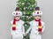 Boys, twins in carnival costumes of snowmen