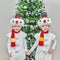 Boys, twins in carnival costumes of snowmen