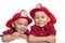 Boys Wearing Firefighter Hats