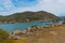 BOZBURUN, MUGLA, TURKEY: View of Germe Limani harbour of Bozburun village