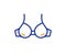 Bra brassiere line icon. Breast lingerie sign. Vector