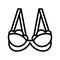 Bra or Brassiere vector illustration, line style icon