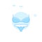 Bra and Panties Flat Vector Illustration, Icon. Light Blue Monochrome Design. Editable Stroke