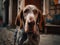 Bracco Italiano dog created with Generative AI technology