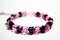 A bracelet. Bracelet made of pink and black beads. Pink and black crystal beads. Women`s bracelet. Decoration for girls. Jewelry