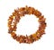 Bracelet from natural rough amber nuggets isolated