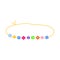 Bracelets, baubles with inscriptions Friends, Happy, Love in bright neon colors in the style of the 90s. Kidcore