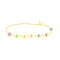 Bracelets, baubles with inscriptions Friends, Happy, Love in bright neon colors in the style of the 90s. Kidcore