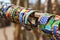 Bracelets shown for sale in a local village Maasai market