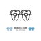 Braces icon, Stomatology Dental care. Teeth braces thin line art icons. Vector illustration