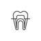 Braces tooth outline icon