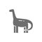 Brachiosaurus, brontosaurus, dinosaur, prehistoric era gray icon.