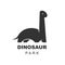 Brachiosaurus dinosaur vector logo design element. Jurassic park world. Diplodocus dinosaurs silhouette isolated on white