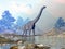 Brachiosaurus dinosaur walking - 3D render