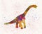 Brachiosaurus dinosaur in watercolor
