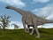 Brachiosaurus dinosaurs walk - 3D render