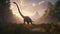 Brachiosaurus\\\' Majestic Graze in the Jurassic Meadow