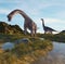 Brachiosaurus at the mountains