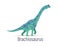 Brachiosaurus. Sauropodomorpha dinosaur. Colorful vector illustration of prehistoric creature brachiosaurus in hand