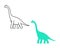 Brachiosaurus vector silhouette and contour. Sauropod dinosaur. Diplodocus isolated