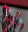 Brad-Point Drill Bits--Lit Up in Red