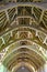 Bradford on Avon, UK - AUGUST 12, 2017: The timber cruck roof of Tithe Barn, a medieval monastic stone barn