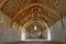 Bradford on Avon, UK - AUGUST 12, 2017: The timber cruck roof of Tithe Barn, a medieval monastic stone barn