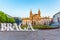 BRAGA, PORTUGAL, MAY 22, 2019: Braga sign and church of Sao Marcos in Braga, Portugal