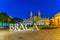BRAGA, PORTUGAL, MAY 22, 2019: Braga sign and church of Sao Marcos in Braga, Portugal