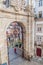 BRAGA, PORTUGAL - OCTOBER 15, 2017: Arch of the New Gate (Arco da Porta Nova) in Braga, Portug