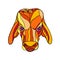 Brahma Bull Head Mosaic Color